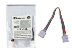 ZŁĄCZKA DWUSTRONNA TAŚMY RGB Z PRZEWODEM 12V LL2329