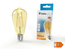 LED FLMG ST64 GOLD E27 4W CIEPŁA LL5924