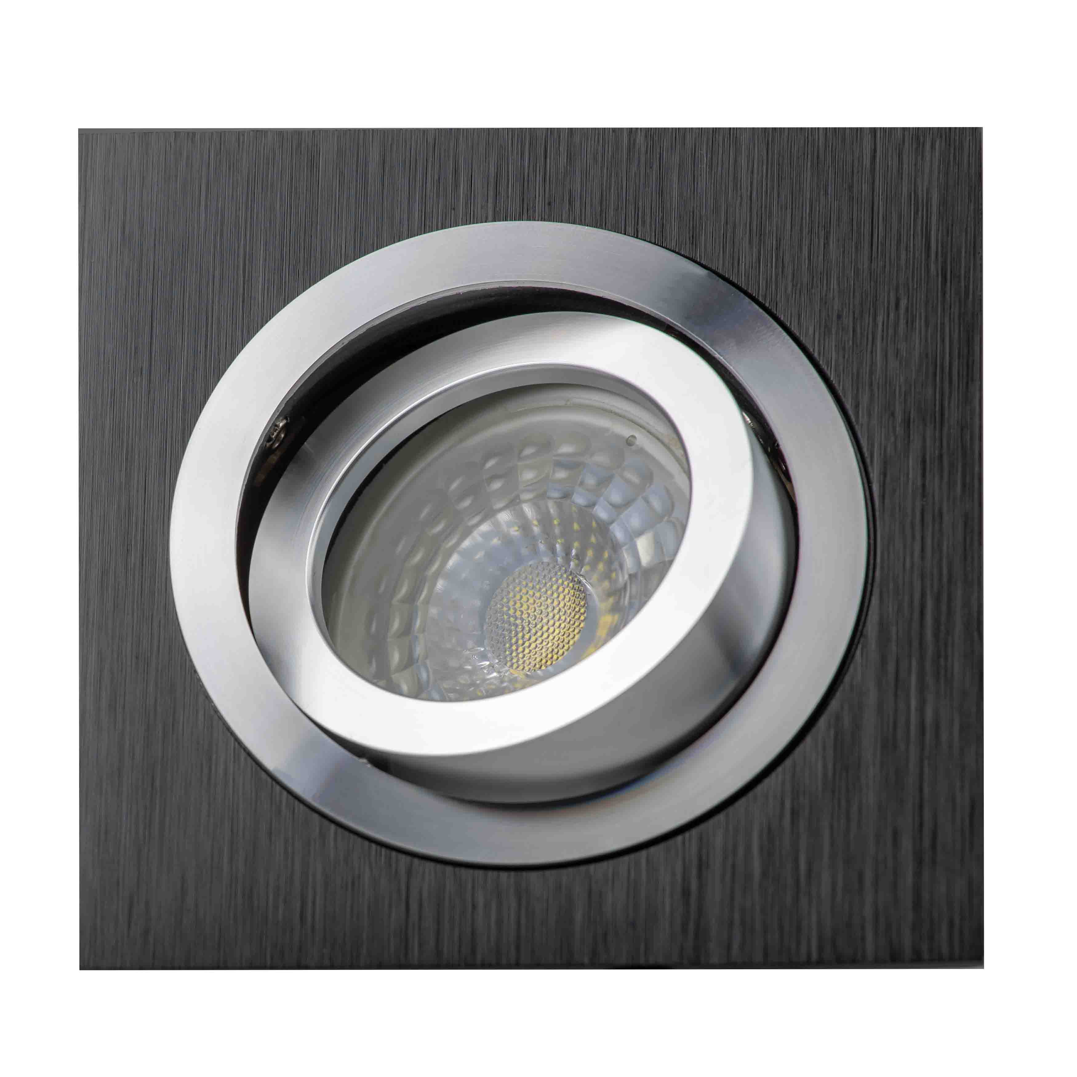 KARO DLM735 KWADRATOWY CZARNO-SREBRNY SZCZOTKOWANY ALUMINIUM LL3142 - obrazek 2