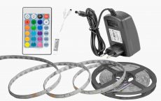 ZESTAW TAŚMA LED + ZASILACZ + STEROWNIK 36W IP65 RGB LL2572
